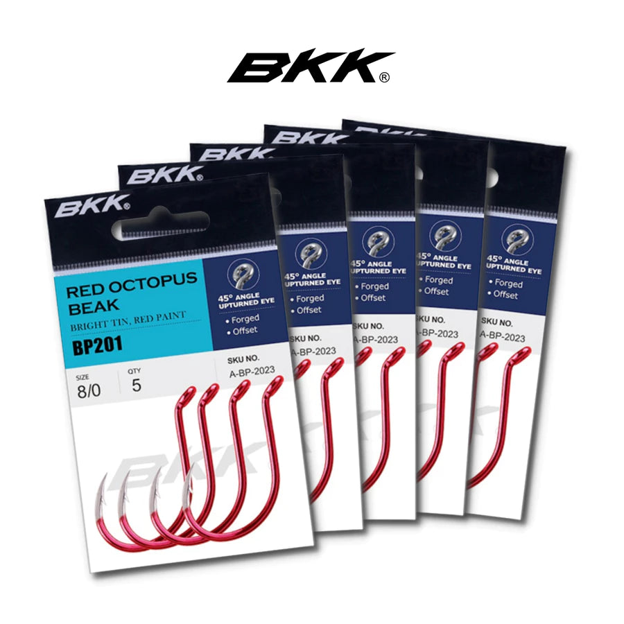 BKK Red Octopus Hook - Pack of 6 Hooks - EPIC Fishing Singapore