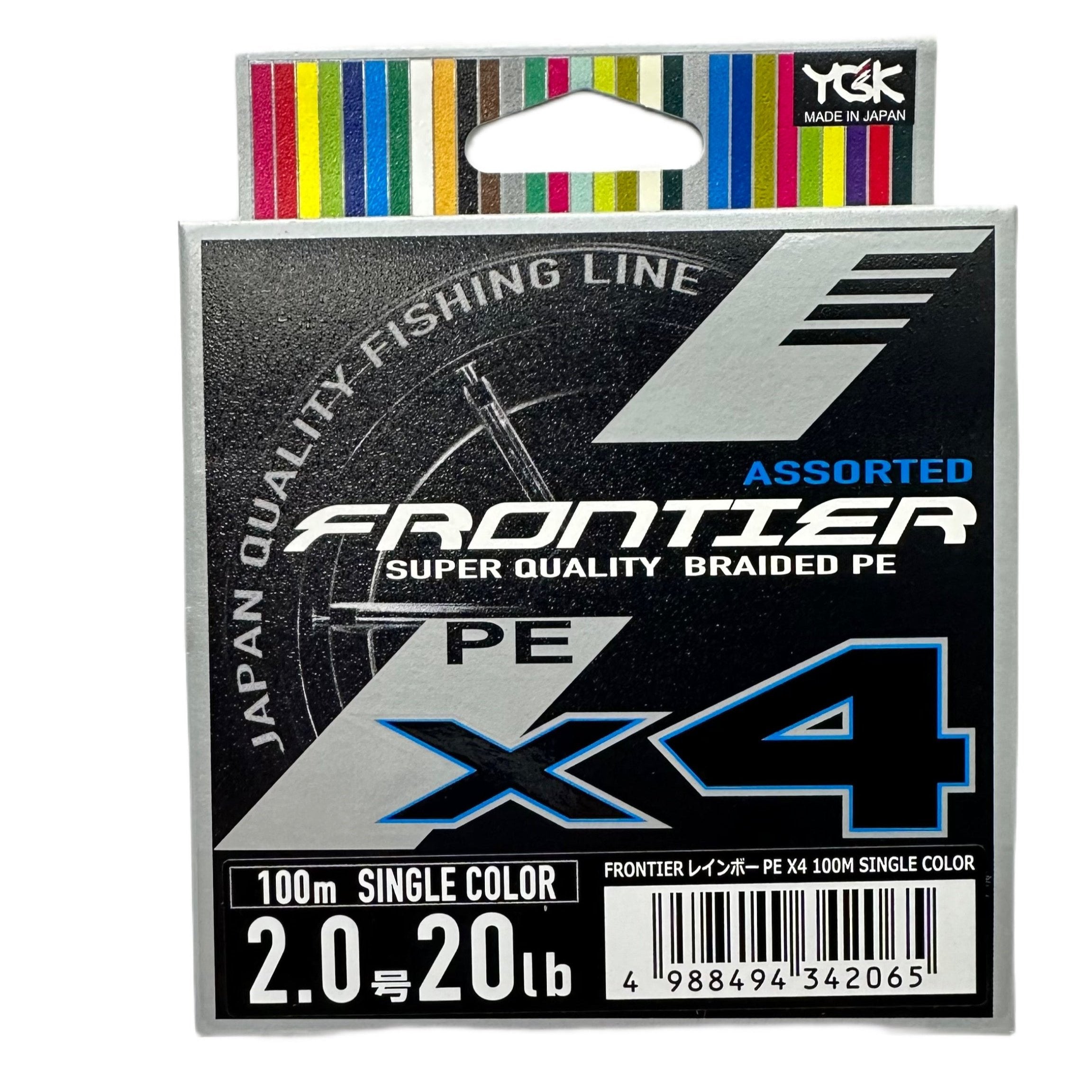 YGK FRONTIER PE Fishing Line - 100m x4 Single Colour