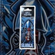Packaged 60g fishing jig with 'Epic Fishing' and 'Suiika' branding on a blue and black background.

