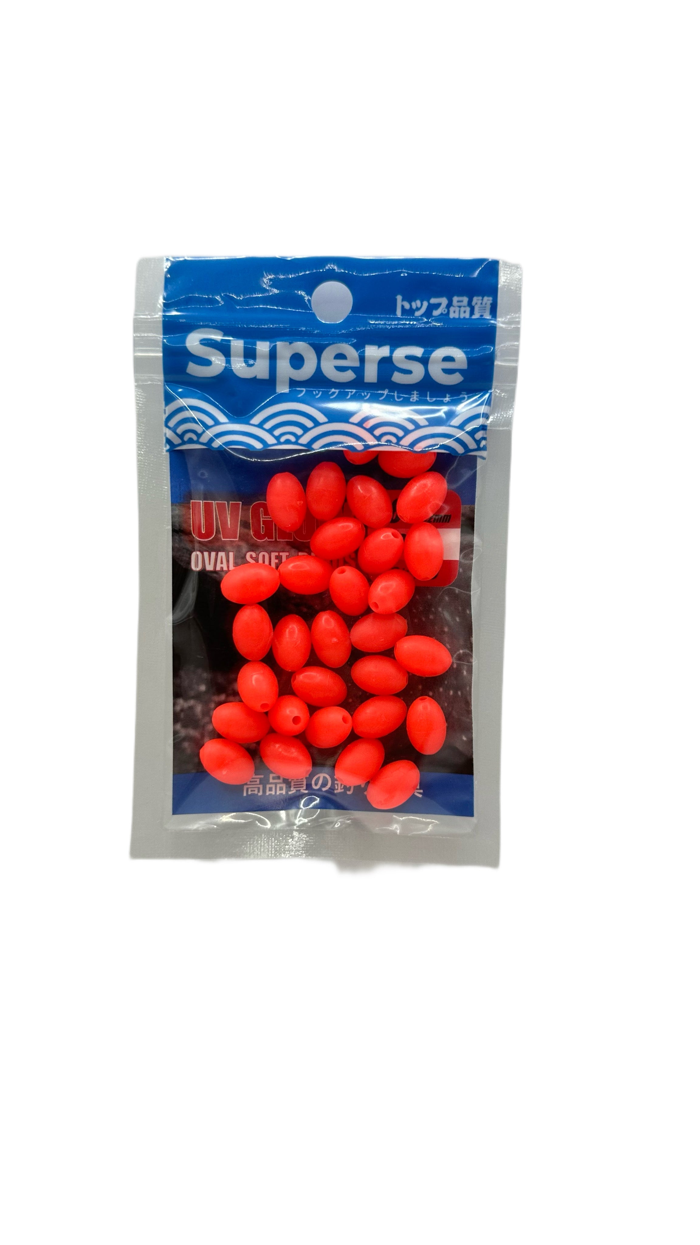 Superse Oval UV Soft Glow Beads (Red - 8mm)